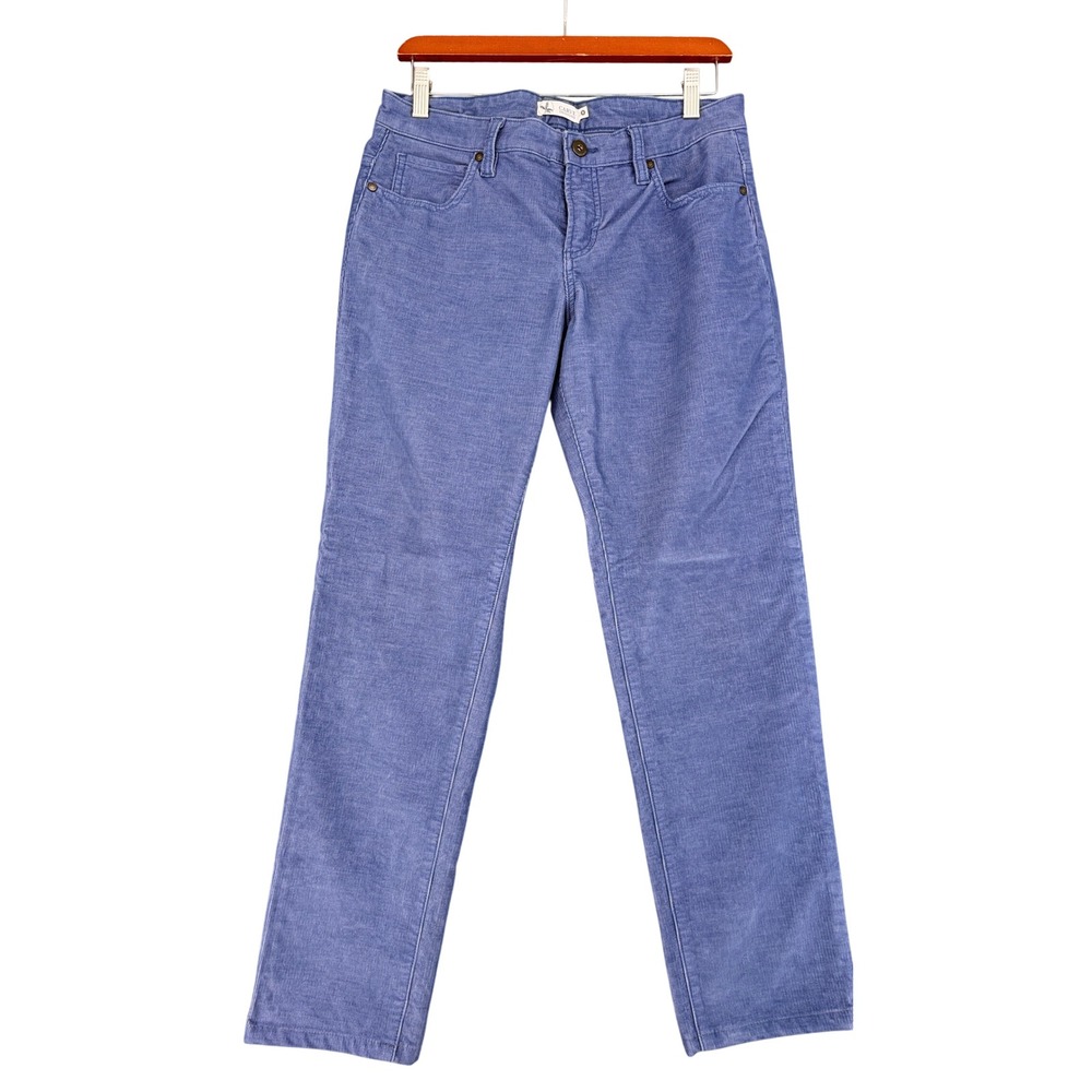 Carve Designs Blue Organic Cotton Corduroy Straight Leg Pants Womens Size 4 Fall